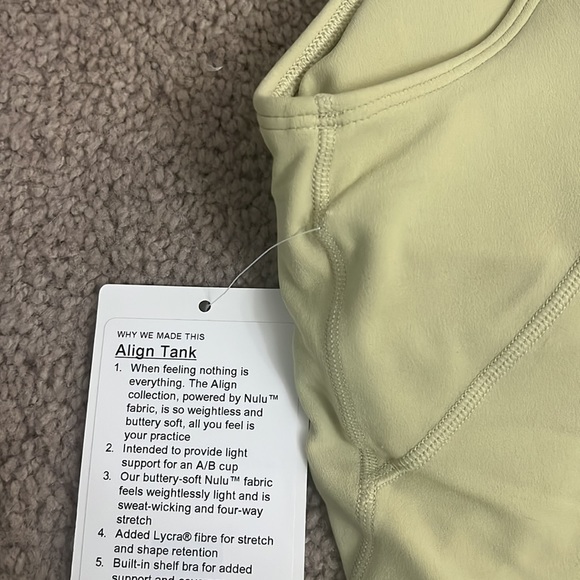 Lululemon Align Tank Dew Green Size 12 - Picture 4 of 6
